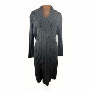Calvin Klein Woman's Dress Size L Color Grey Long Sleeves  Knit